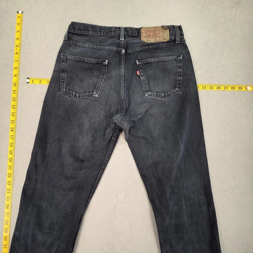 Vintage Levis 501 Jeans Mens‎ Charcoal Straight Button Fly USA 90s Fits 30x30